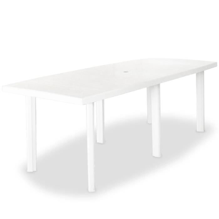 Table de jardin Blanc 210 x 96 x 72 cm Plastique - DIO7380739359222