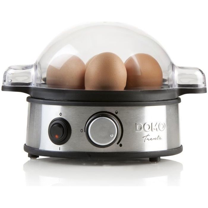 Cuiseur à œufs DOMO - 400W DO9142EK - Indicateurs - Acier inoxydable - Jusqu'à 7 oeufs