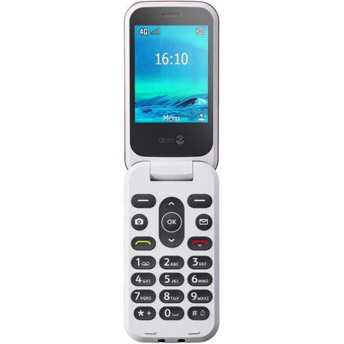 Téléphone portable à clapet séniors Doro 2880 2,8 Micro SIM Rouge