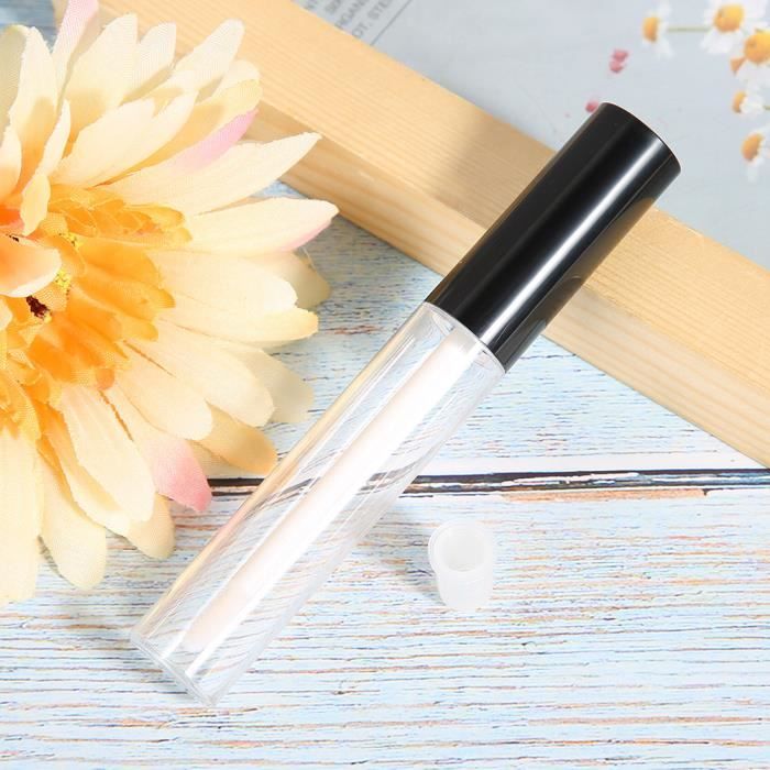 AHQiZFX Lot De 6 Tubes Vides De Gloss à Lèvres, Rechargeables, Tubes De Baume à Lèvres Transparents Avec Seringues De 5 Ml, Pour Shampooing, Gloss, Baume à Lèvres, Lotion
