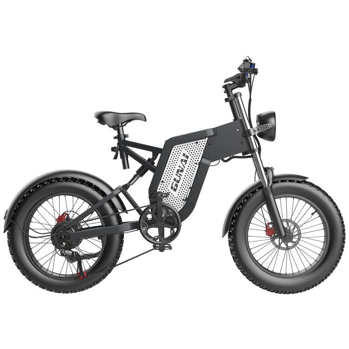 VTT électrique Homme Tout-terrain GUNAI MX25 20X4.0 Fat bike 1000W 48V 25AH Automie 50km - Noir Mat