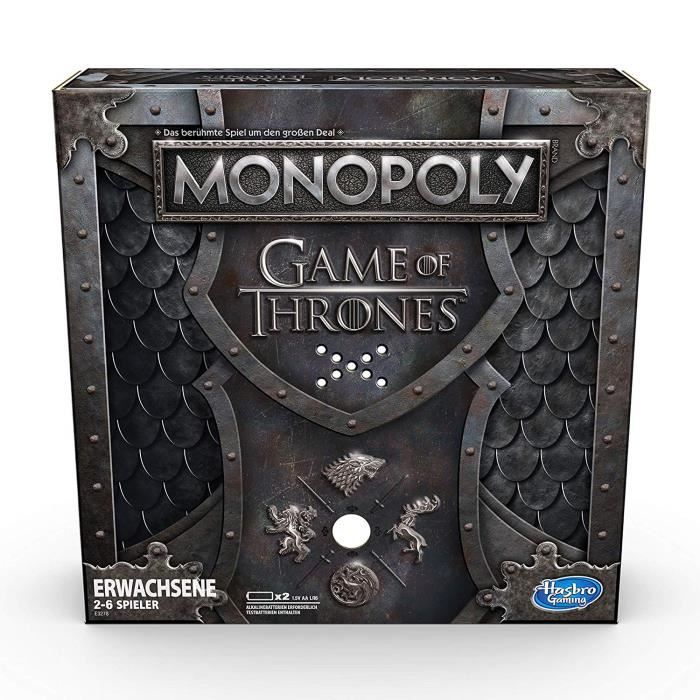 Hasbro Monopoly Game of Thrones Jeu de Plateau Gris E3278100 Cdiscount Jeux Jouets