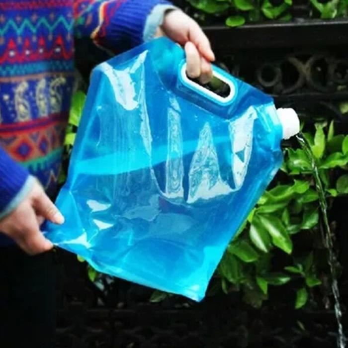 Sac D'Eau Pliable 3L Qualité Alimentaire – Seau Camping Randonnée – PE Étanche Avec Poignée & Mousqueton