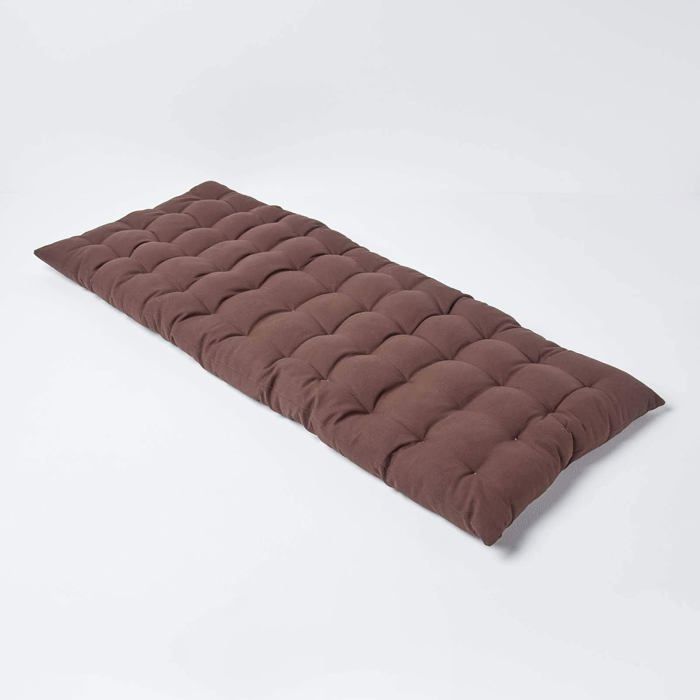 Coussin pour banc de jardin - HOMESCAPES – Chocolat – 108 x 42 x 5 cm – Matelas de sol – Coton et polyester – Extérieur Coussin pour banc de jardin - HOMESCAPES – Chocolat – 108 x 42 x 5 cm – Matelas de sol – Coton et polyester – Extérieur