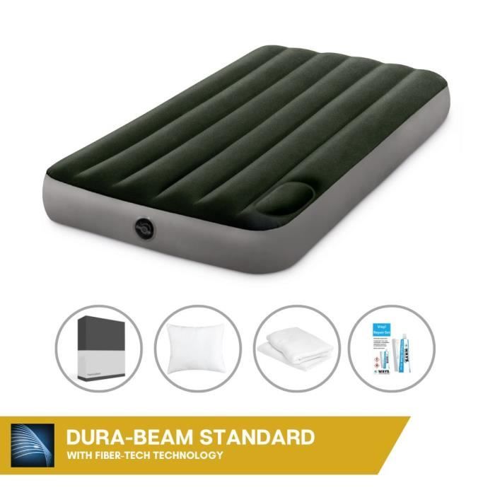 Intex Airbed 99x191x25 cm Avec pompe à pied intégrée + Accessoires