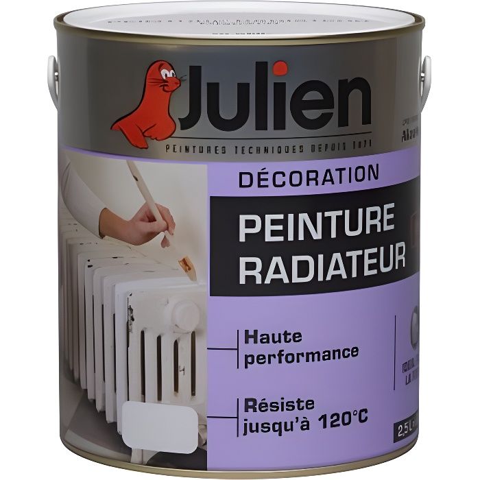 Peinture radiateur glycéro blanc satiné 0.5L - Hautes températures
