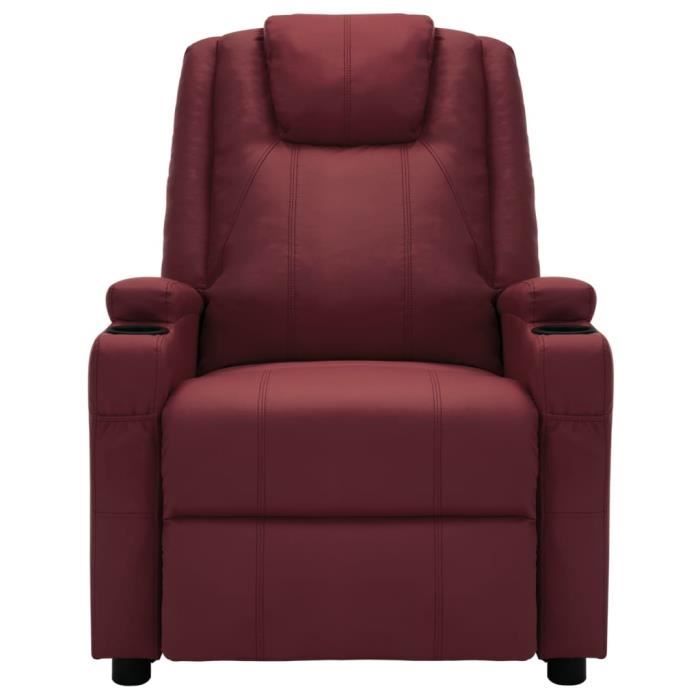 Fauteuil de Massage Électrique Inclinable Chauffant avec Porte-gobelets