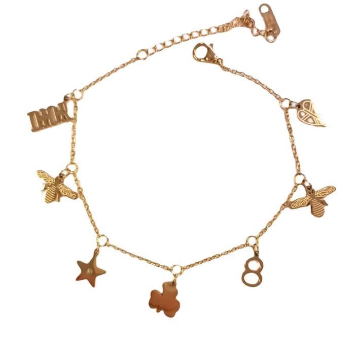 Bracelet Créateur GUY LAROCHE - Métal Doré Pendentif Feuille - Occasion