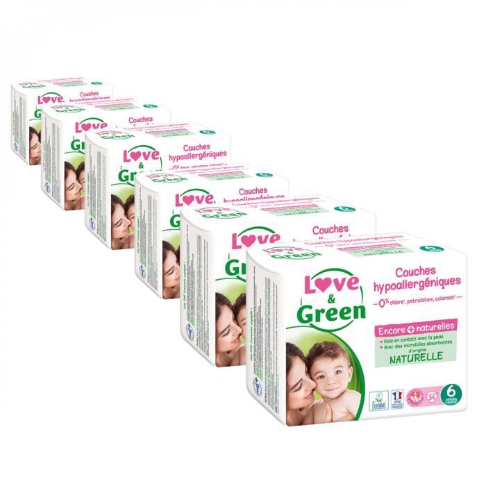 Love and Green 204 couches hypoallergéniques écologiques Taille 6