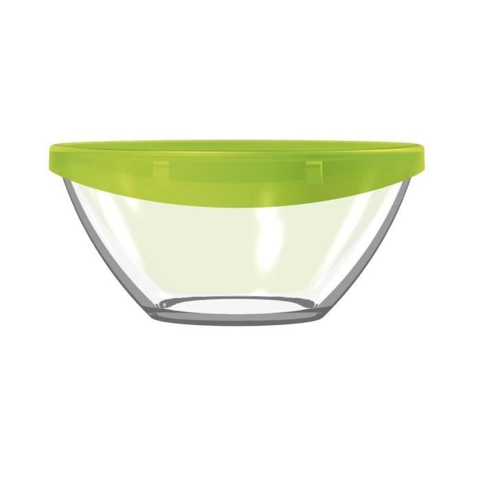 Saladier Hausfelder 4L Avec Couvercle Bois - Plastique Sans BPA, Lave-Vaisselle | Idéal Pique-Nique, Barbecue