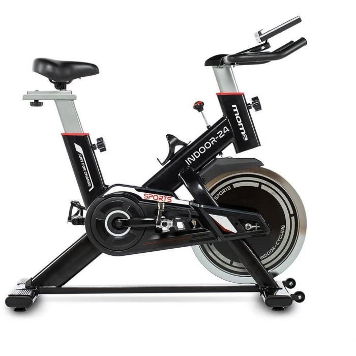 Momabikes Velo D Appartement Volant D Inertie De 24kg Ecran Lcd 4 Capteurs Cardiaques Integres Selle Ergonomique Prix Pas Cher Cdiscount