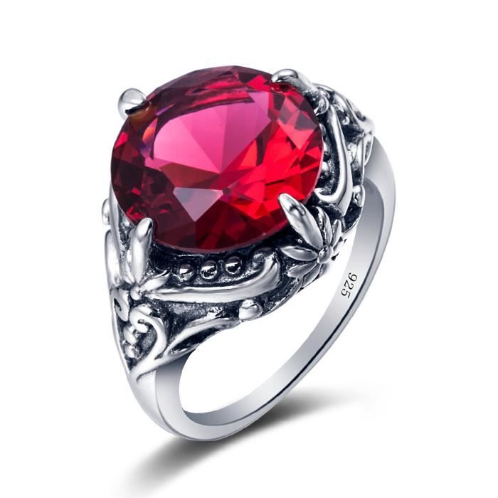 Femmes De 15x15mm Ct Rouge Rubis Bague De Fiancailles Bijoux De