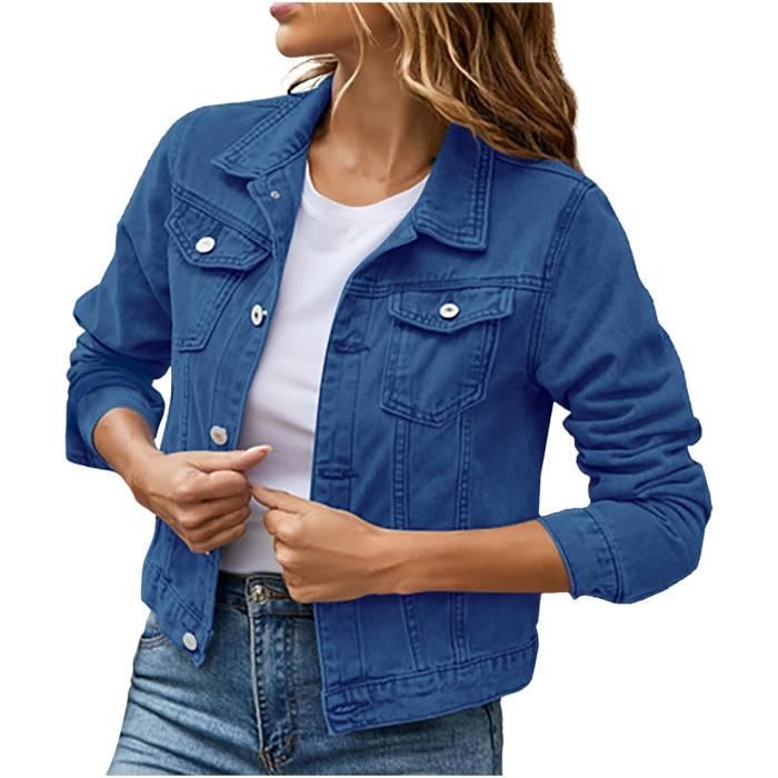 Veste en jean boyfriend pas 2025 cher