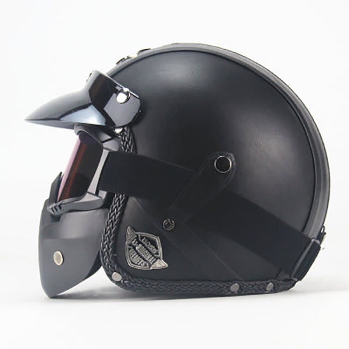 Casque Moto Demi-Jet 3/4 Harley Vintage Rétro - Homologué ECE, Modèles Homme Femme