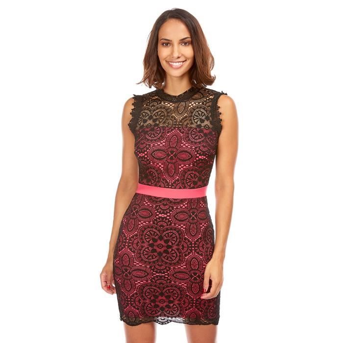 robe dentelle fushia