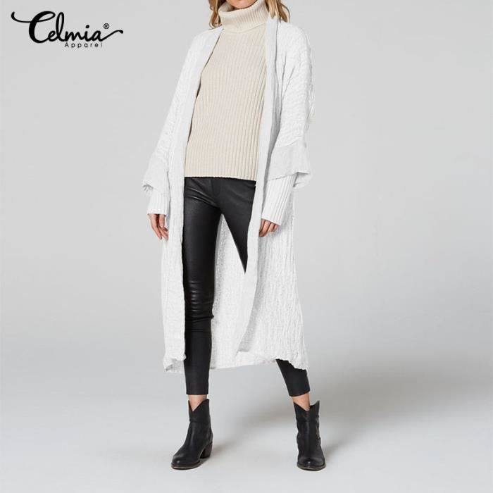 Femme cardigan long à manches longues gilet long en coton sauvage à la mode  européenne et à l'américaine design fense fabric Blanc - Cdiscount  Prêt-à-Porter