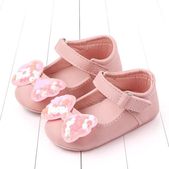 LEvifun Sandale de Bébé Chaussures Bebe Fille Cuir Souple Bow Fermé Ete Sandales Chaussures Premiers Pas pour Bébé Fille 