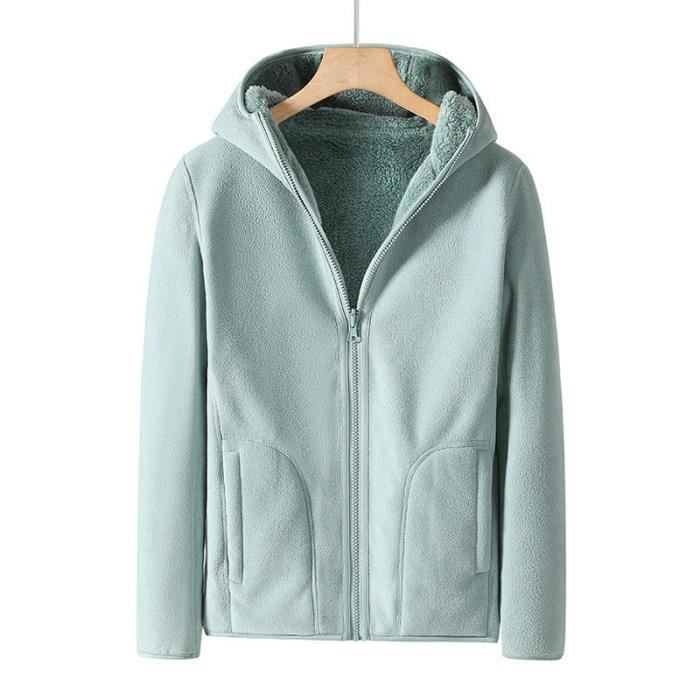 Capuche Hiver Femme, Vestes Cardigan Polaire Moelleux Chaude Épais