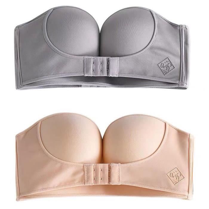 Bandeau Soutien Gorge Femme, Anti-Dérapant Silicone, Soutien-Gorge