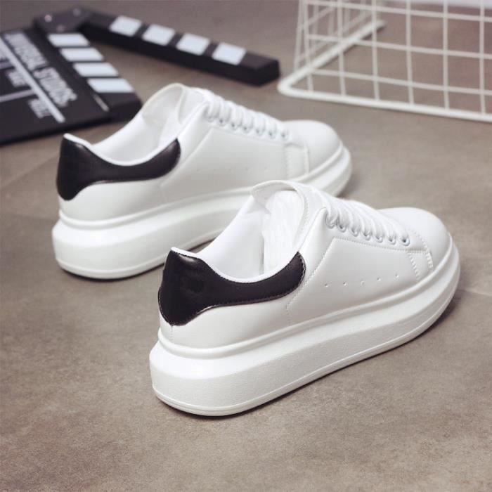Baskets a plateforme ECELEN Femme Blanc Synthetique Lacets Plat