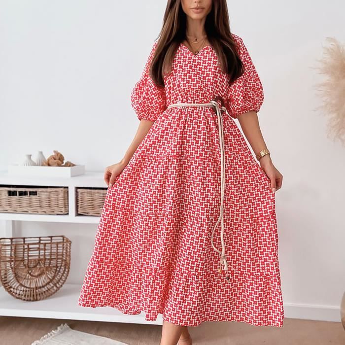 Robe rouge avec hotsell ceinture