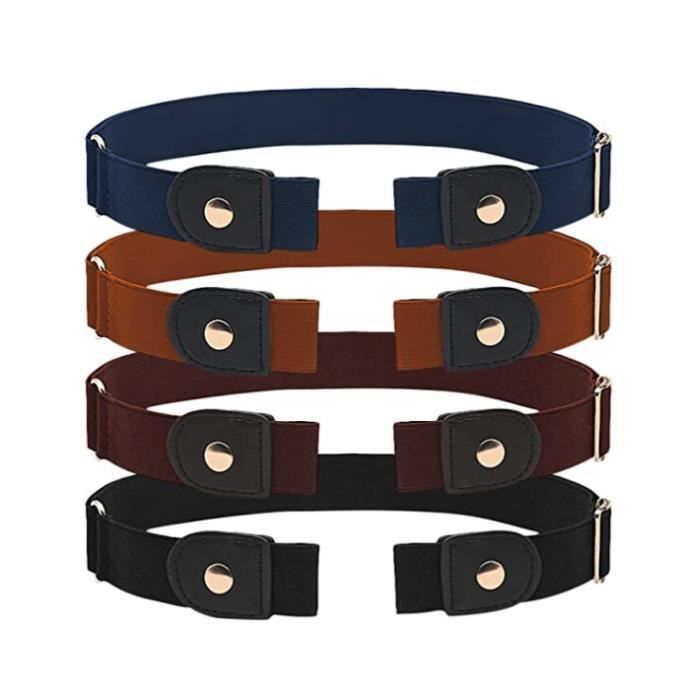 Sylbx Lot De 4 Ceintures Élastiques Invisibles Sans Boucle Pour Enfants – Réglables, Confortables Et Discrètes Pour Garçons Et Filles