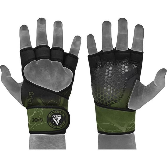 RDX Gants D'haltérophilie Respirants Demi-doigts – Rembourrage EVA, Prise Silicone, Serviette Pouce – Hommes Et Femmes, Pour Gym Et Musculation