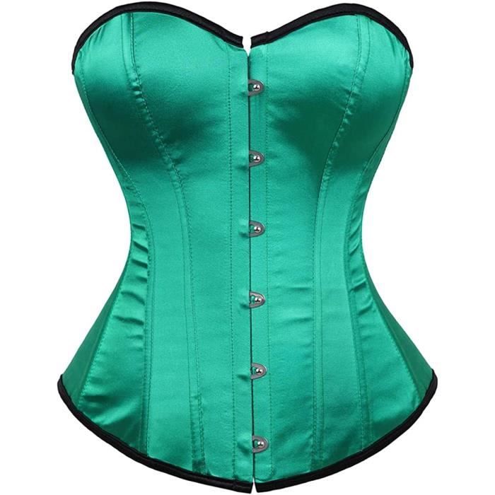 Corset Bustier Femme Sexy Gothique Classiques, [Z707] Vert Noir