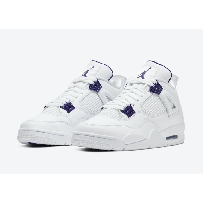 Air jordan 4 Retro Purple Metallic unisexe BLANC VIOLET Couleurs multiples Cdiscount Chaussures