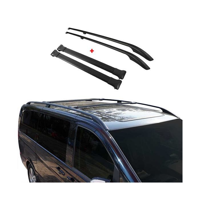 Kit Barres de toit pour VW Caddy 4 2015-2020 Alu Gris L2 Long 4 pcs - Auto