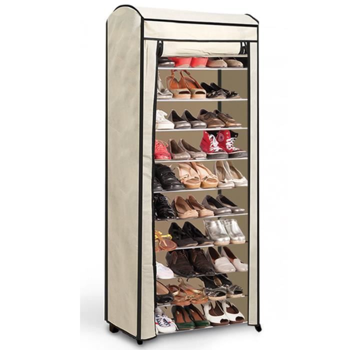 Etagere A Chaussures 30 Paires Avec Housse De Protection Achat