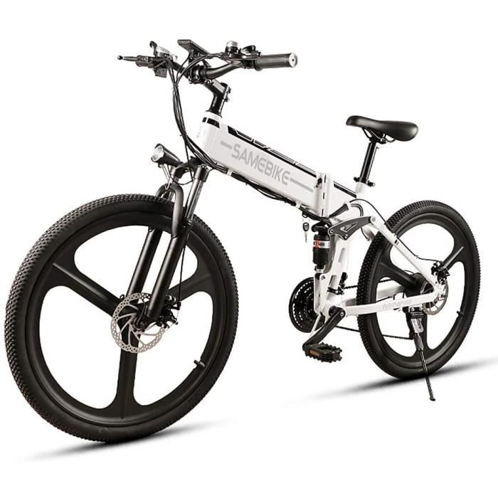 SAMEBIKE LO26 Velo electrique 48V 350W Moteur 3 Modes 26 Pouces Batterie Au Lithium Pliable Blanc Cdiscount Sport