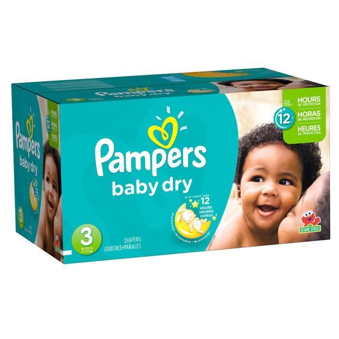 Pampers Taille 3 232 couches bébé baby dry Cdiscount Puériculture