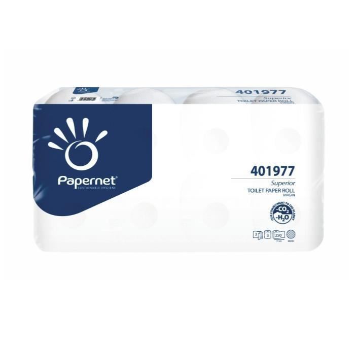 LOT DE 4 PAQUETS DE 12 ROULEAUX DE PAPIER TOILETTE HYGIENIQUE 200 PLIS ECOLABEL