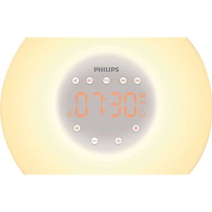 Radio-réveil Philips Éveil Lumière HF3506/05 - Lampe LED - Interface Tactile - Gris