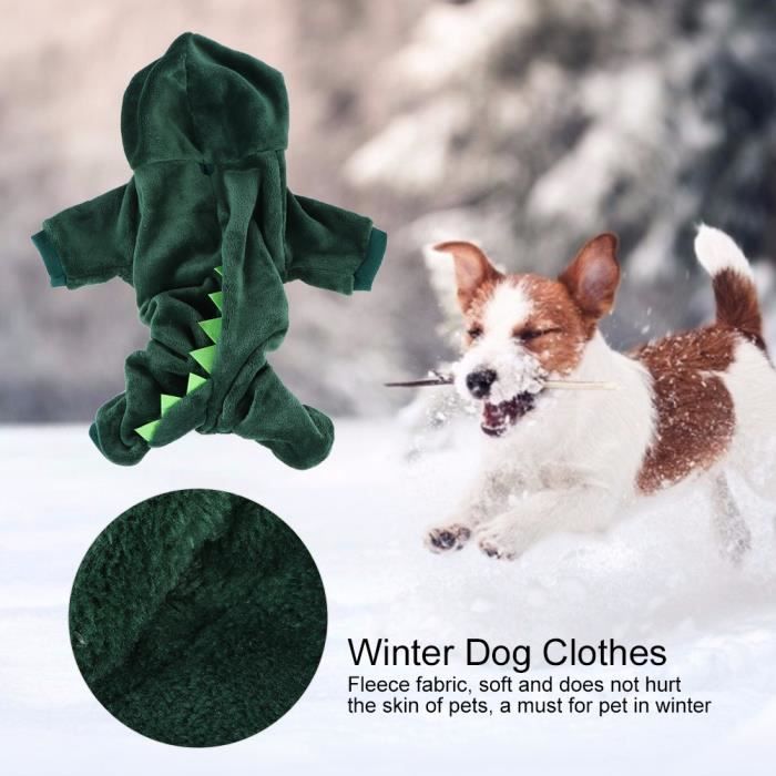 LEX v tements pour chiens Polaire hiver mignon dinosaure chien