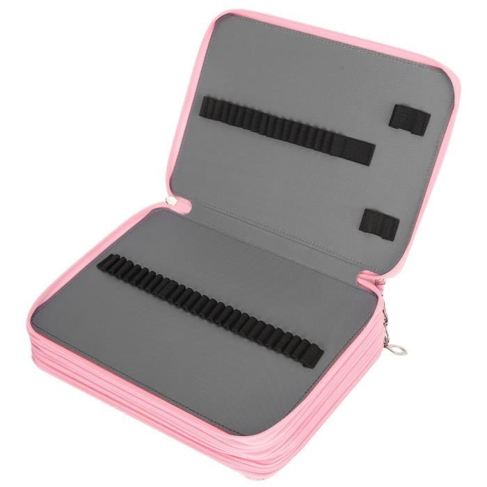 Trousse à Crayons Grande Capacité 200 Emplacements - Noir, 4 Couches, Pour Crayons De Couleur Et Stylos