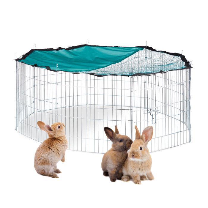 Meilleurs prix pour Relaxdays   XL Enclos avec Couvercle en Filet pour Lapins et rongeurs Galvanisé Ø 145 cm - 10025122
