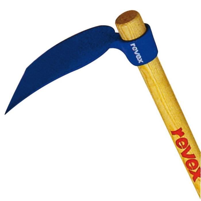 Houe standard REVEX - Outil de jardinage - Tête en acier forgé trempé - Manche en bois de frêne verni