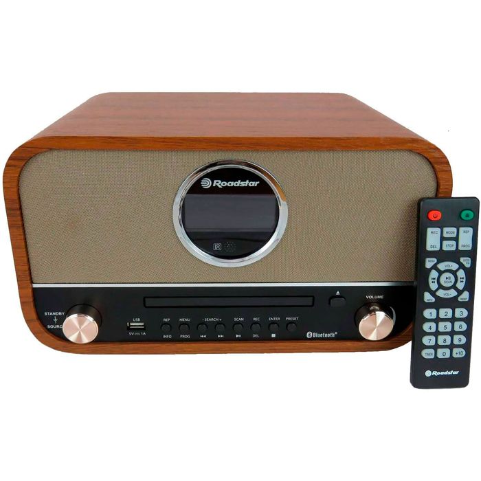 Stéréo Vintage Radio Numérique FM Lecteur CD MP3 Bluetooth USB Enregistrement Bois Roadstar HRA 1782NBT - vue 3