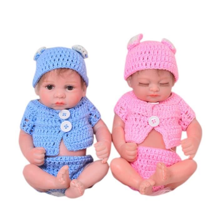 Rumocovo 27cm Mini Bebe Reborn Poupees Jumeaux 11 Pouces Realiste Pleine Silicone Vinyle Garcon Et Fille Jouet De Couchage Cdiscount Jeux Jouets