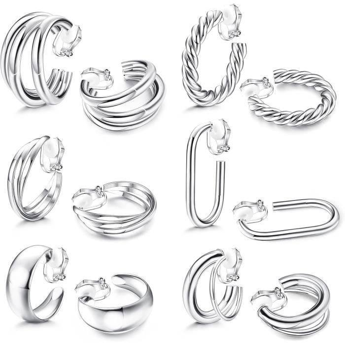 Lot De 10 Paires De Boucles D'oreilles Filles - Acier Inoxydable Hypoallergénique - Coeurs, Perles, Fleurs, Papillons