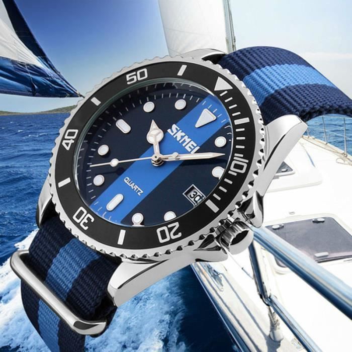 Montre marque bleu quartz sales