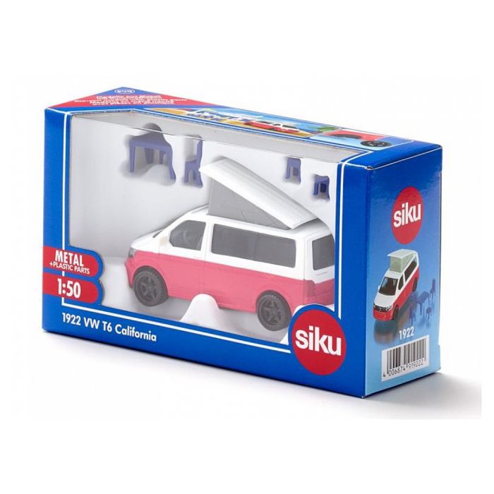 Véhicule miniature VW T6 California - SIKU - Échelle 1:50 - Toit amovible - Châssis métal - Pneus en caoutchouc Véhicule miniature VW T6 California - SIKU - Échelle 1:50 - Toit amovible - Châssis métal - Pneus en caoutchouc
