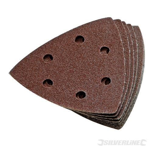 Lot de 10 feuilles abrasives triangulaires auto agrippantes 90 mm - vue 2