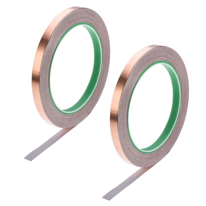 Bande Adhésive En Cuivre – 2 Rouleaux 5 Mm X 50 M – Blindage EMI/RF, Circuits Papier, Soudure, Loisirs Créatifs