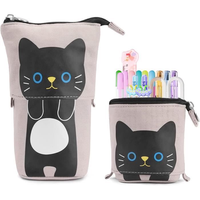 LJCZKA Trousse à Crayons Télescopique, Sac à Stylo Télescopique Avec Fermeture Éclair, étui à Crayons Fille, 2 En 1, Pour Garçons Filles Etudiants