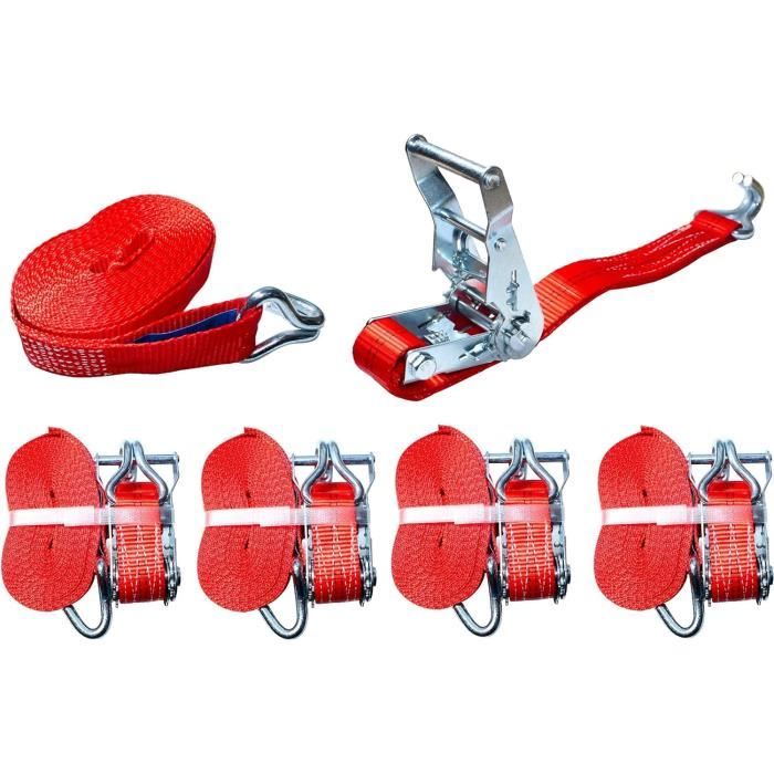 Lot De 6 Sangles D'arrimage Cartman - Longueur 12 Pieds (env. 3,66m), Charge Max 600 Lbs - Noir - Neuf (open Box)