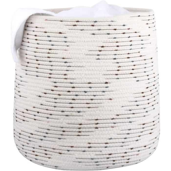 Panier Rangement Corde Coton - Forme Lion - 20x19 Cm - Naturel - Pour Chambre Enfant, Table à Langer, Salle De Bain - Déco Mignonne