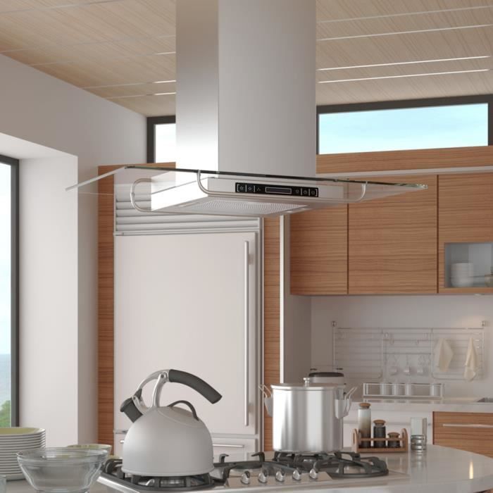 Hotte Aspirante De Cuisine Avec Ecran Lcd 2 Lumieres Led Et 3